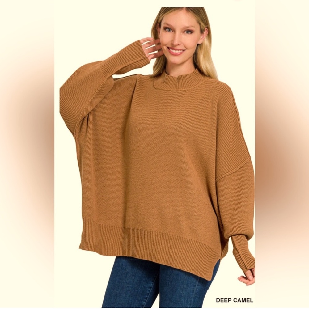 Zenana Outfitters Tan Knit Sweater